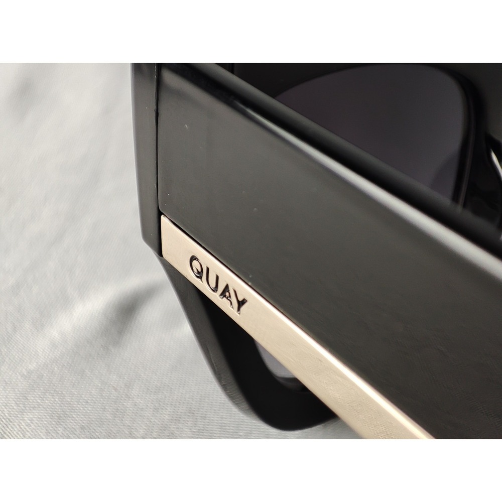 Quay Australia By The Way Black Smoke Gradient Sunglasses Gold Logo Bar 54mm - Picture 7 of 10